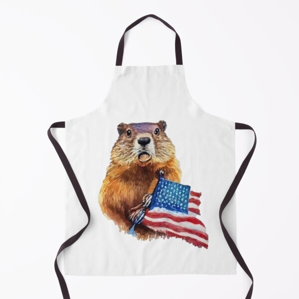 Item preview, Patriot groundhog with usa flag designed and sold by GroundhogMs.
