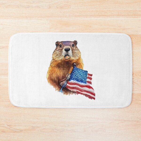 Item preview, Patriot groundhog with usa flag designed and sold by GroundhogMs.