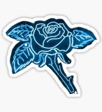 neon blue rose Sticker