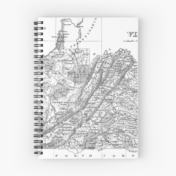Item preview, Vintage Map of Virginia (1827) BW designed and sold by BravuraMedia.