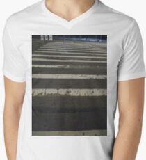 Street, City, Buildings, Photo, Day, Trees, New York, Manhattan, Brooklyn Men's V-Neck T-Shirt