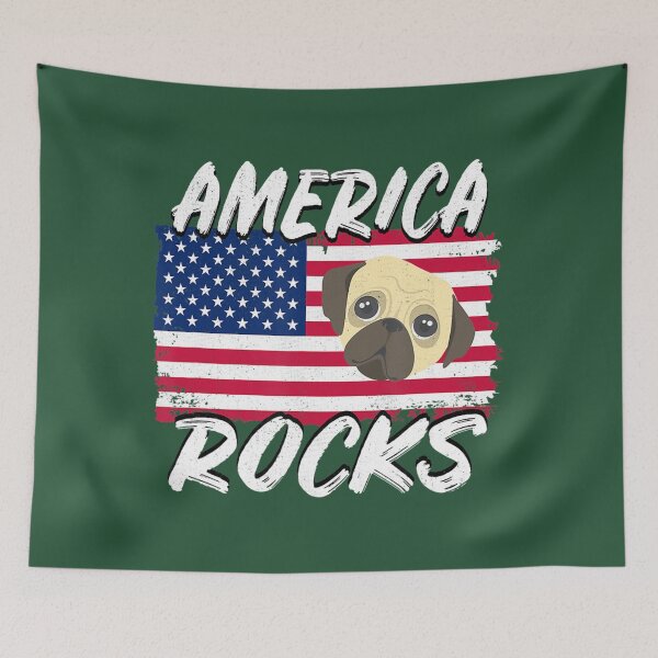 Item preview, Funny America Rocks Pug Lover 	 4th Of July Dog 	 	 designed and sold by aekukyygrbi70.