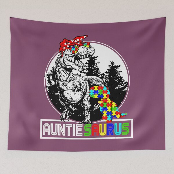 Item preview, Auntiesaurus T Rex Dinosaur Auntie Saurus Autism Awareness 		 designed and sold by lgrfziesp48.