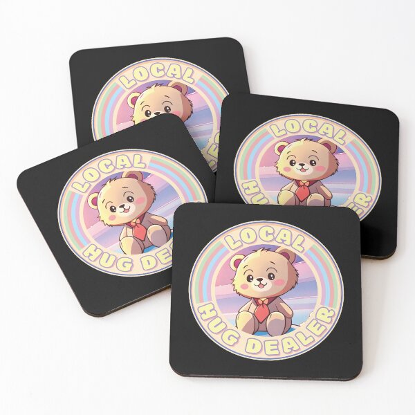 Item preview, Local Hug Dealer - Cute Pastel Colors Plush Bear Hugs Saying Ver2 designed and sold by thecatcouch.