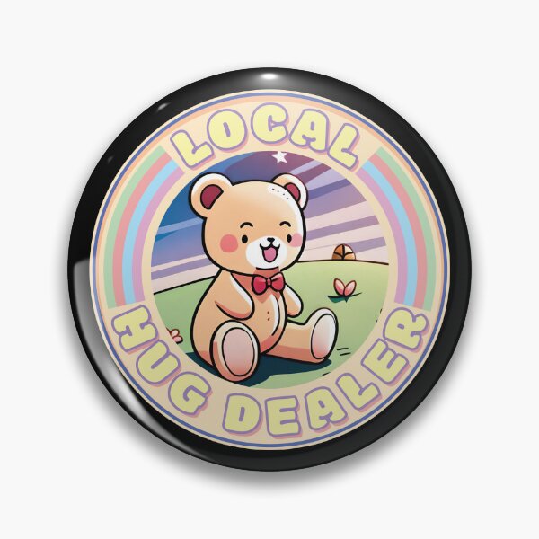 Item preview, Local Hug Dealer - Cute Pastel Colors Plush Bear Hugs Saying Ver3 designed and sold by thecatcouch.