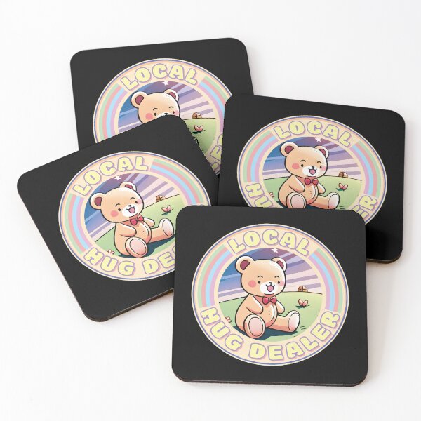 Item preview, Local Hug Dealer - Cute Pastel Colors Plush Bear Hugs Saying Ver3 designed and sold by thecatcouch.