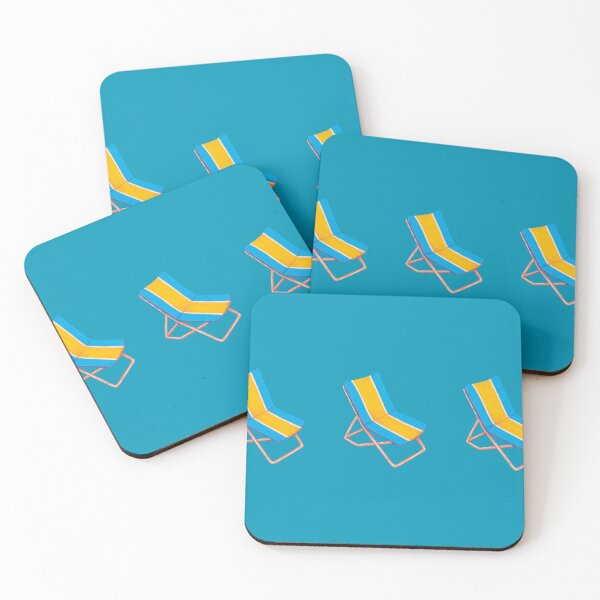 Item preview, Retro Beach Chair Blue Yellow LOBT designed and sold by Digitally-Me.