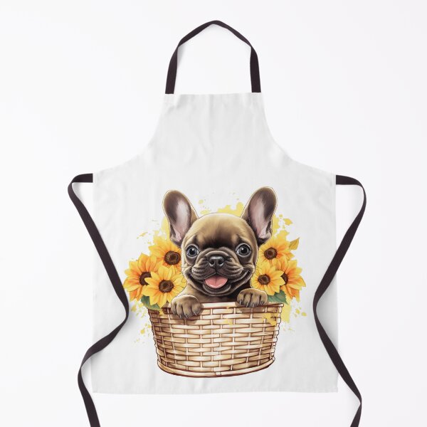 Item preview, French Bulldog Puppy in Sunflowers Basket designed and sold by DiGi007.