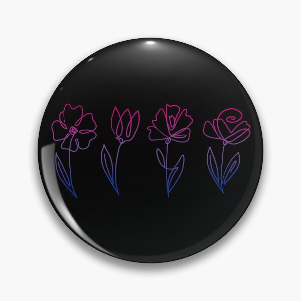 Item preview, Subtle Bi Pride Flowers Bisexual Flag Line Art Drawing designed and sold by ontrendshirts.