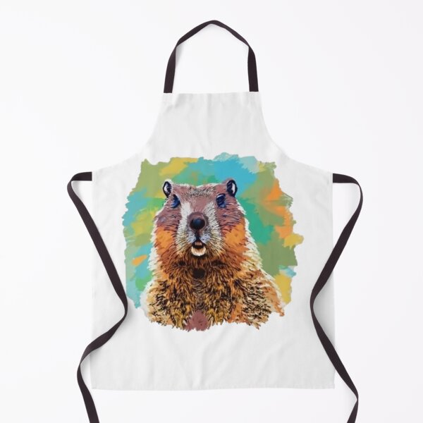 Item preview, Watercolor style groundhog with colorful background designed and sold by GroundhogMs.