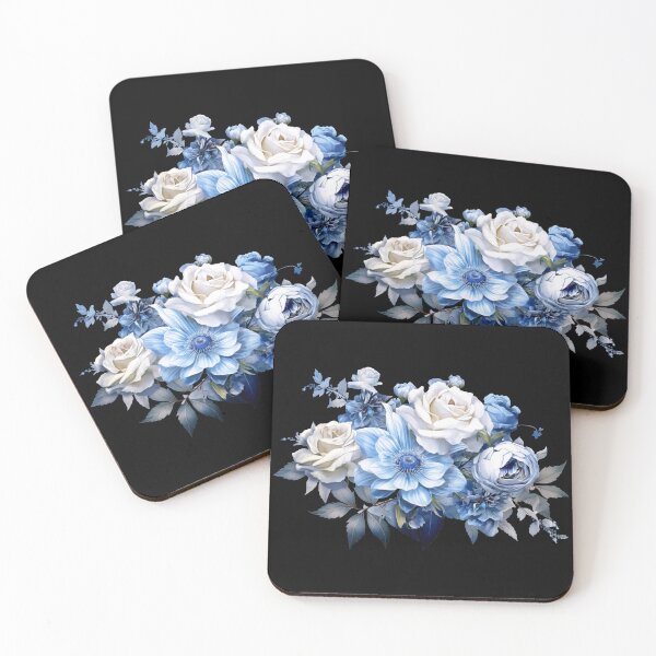 Item preview, blue white flowers 3 designed and sold by MONDOPLY.