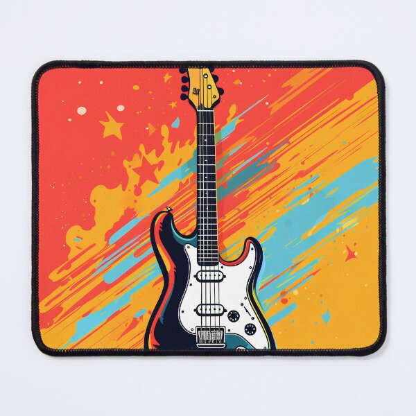 Item preview, electric guitar colorful 90s line art designed and sold by KimierArt.