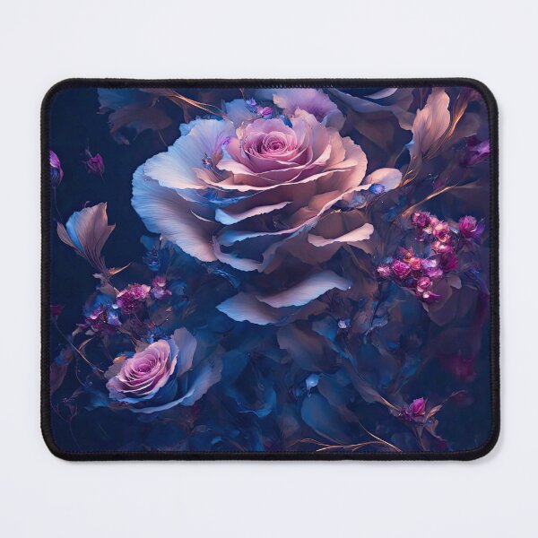 Item preview, Pink and blue roses illustration designed and sold by ArtyBuys.