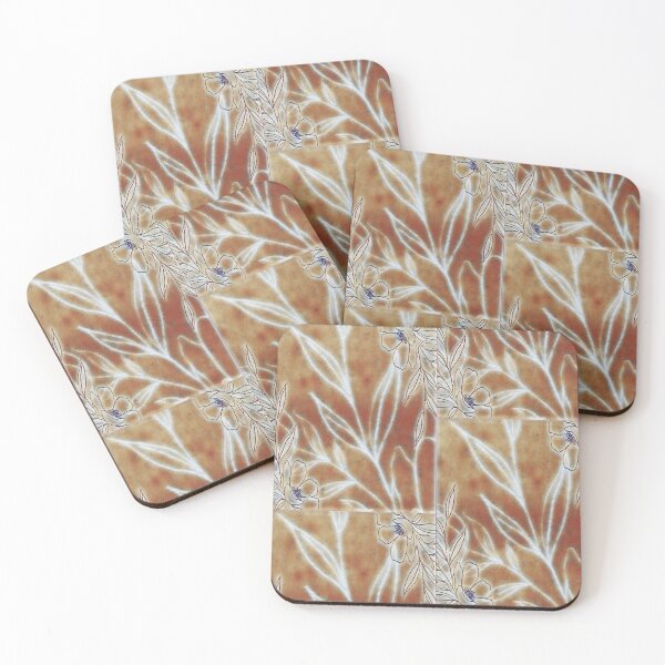 Item preview, Abstract Leaf Design Tan Acrylic Print designed and sold by Paula Helit.