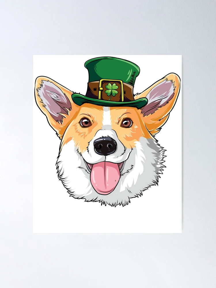 Corgi Leprechaun T Shirt St Patricks Day Dog Tees Gifts&quot; Poster 