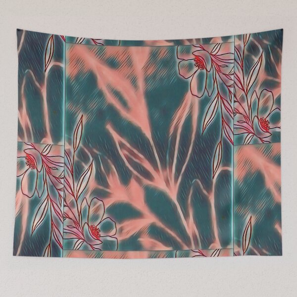 Item preview, Abstract Leaf Design Red Acrylic Print designed and sold by Paula Helit.