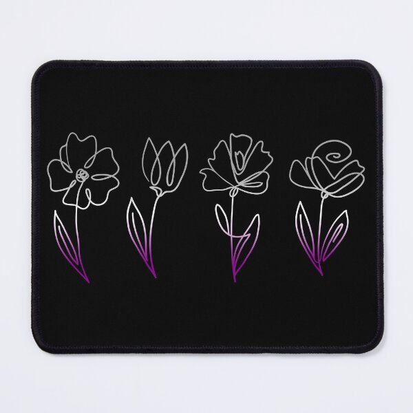 Item preview, Subtle Asexual Pride Flowers Asexual Flag Line Art Drawing designed and sold by ontrendshirts.