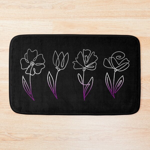 Item preview, Subtle Asexual Pride Flowers Asexual Flag Line Art Drawing designed and sold by ontrendshirts.