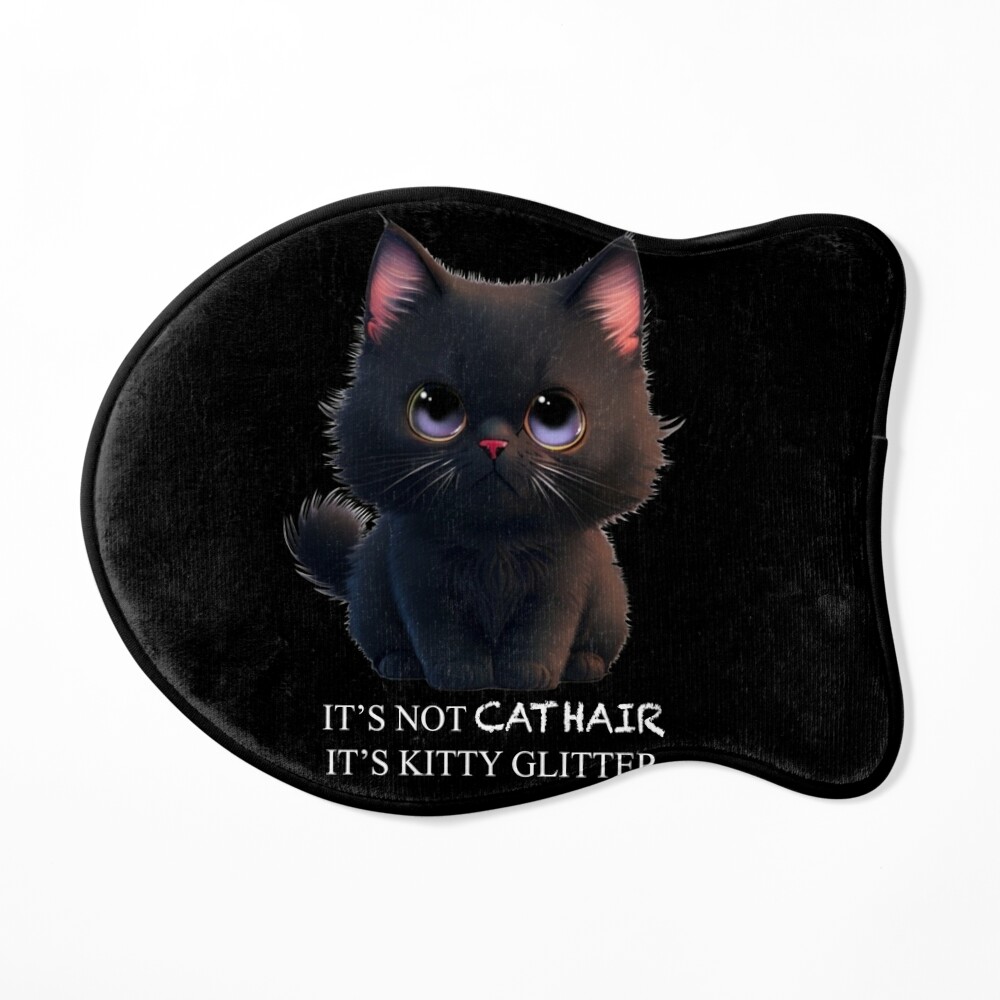 Black cat funny cute cat kitten kitty pet  Pet Mat by miryemshop