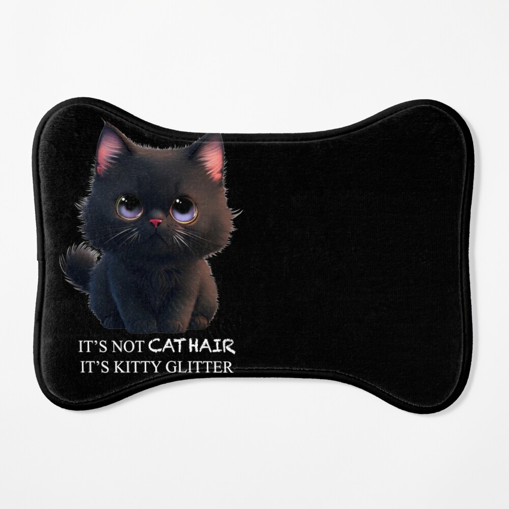 Black cat funny cute cat kitten kitty pet  Pet Mat by miryemshop