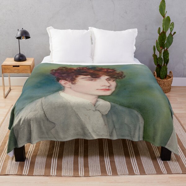 Item preview, Original Watercolour Portrait of a Handsome Effete Young Man with Curly Red Hair designed and sold by KALEIDOSCOPE UK.