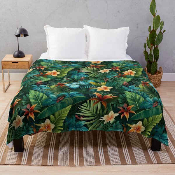 Item preview, Floral pattern of tropical plants designed and sold by DreamscapePixel.