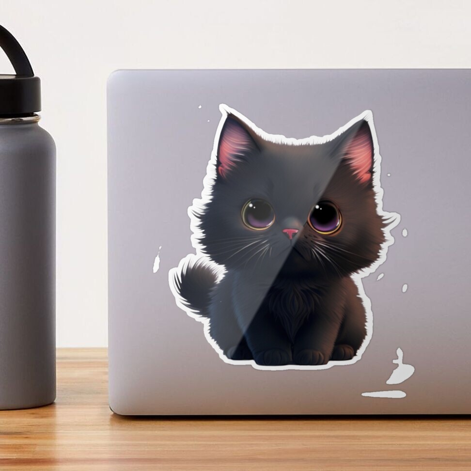 Black Cat Stickers Set of 2 – PaperPuffin