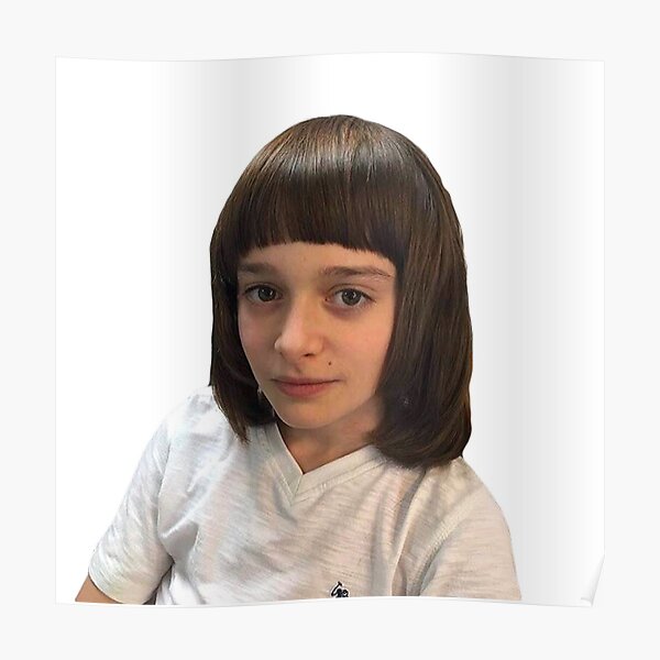 noah schnapp meme - colapso mental golpea el corte de pelo a las 2 am - cosas más extrañas Póster