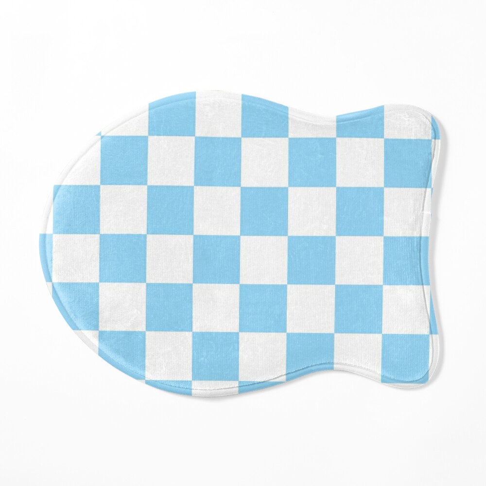 Aesthetic Simple Modern Wavy Blue Checkered Design | Sticker