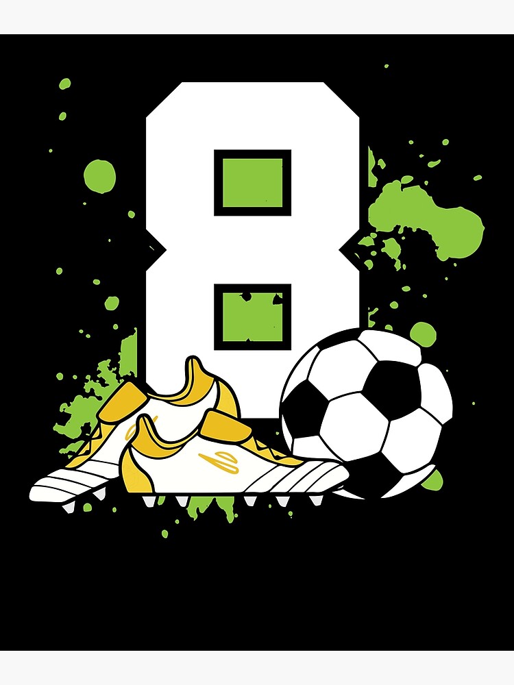 Tarjetas de felicitación for Sale con la obra «Fútbol Cumpleaños 8 Años  Niño Niños 8vo Cumpleaños Fútbol» de Lenny Stahl