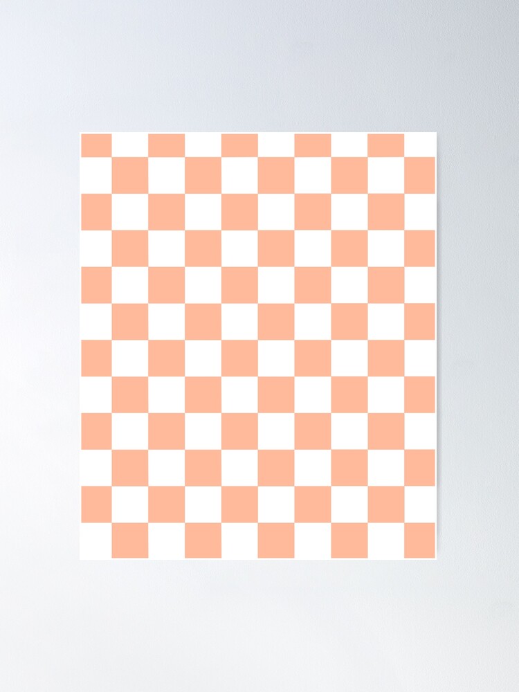 Aesthetic Simple Modern Orange Checkered Design | Poster