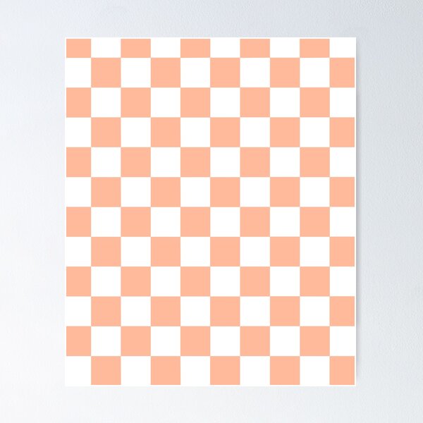 Aesthetic Simple Modern Orange Checkered Design | Poster