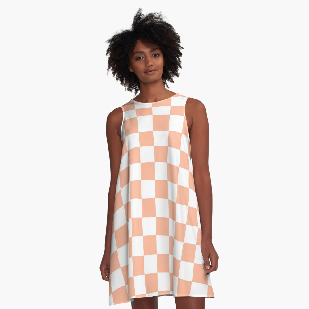 Aesthetic Simple Modern Orange Checkered Design | Poster