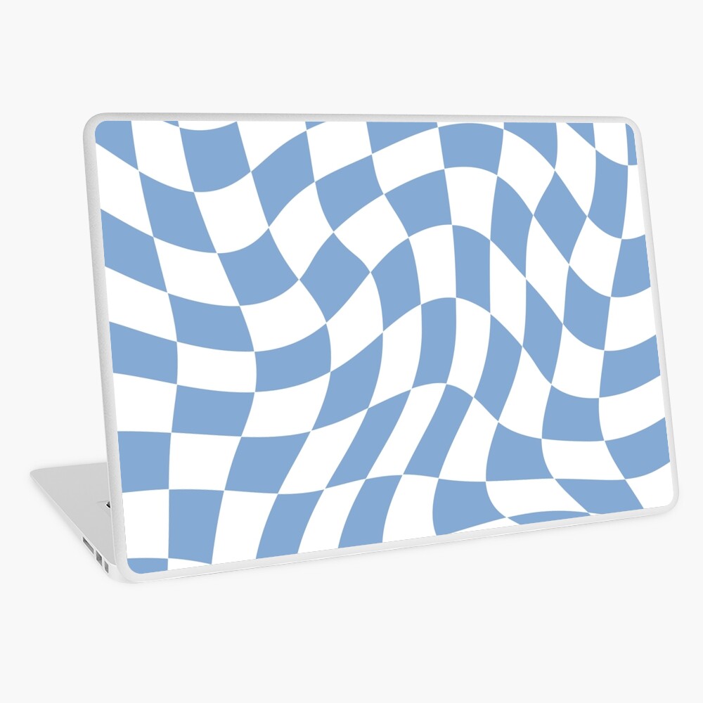 Aesthetic Simple Modern Wavy Blue Checkered Design | Greeting Card