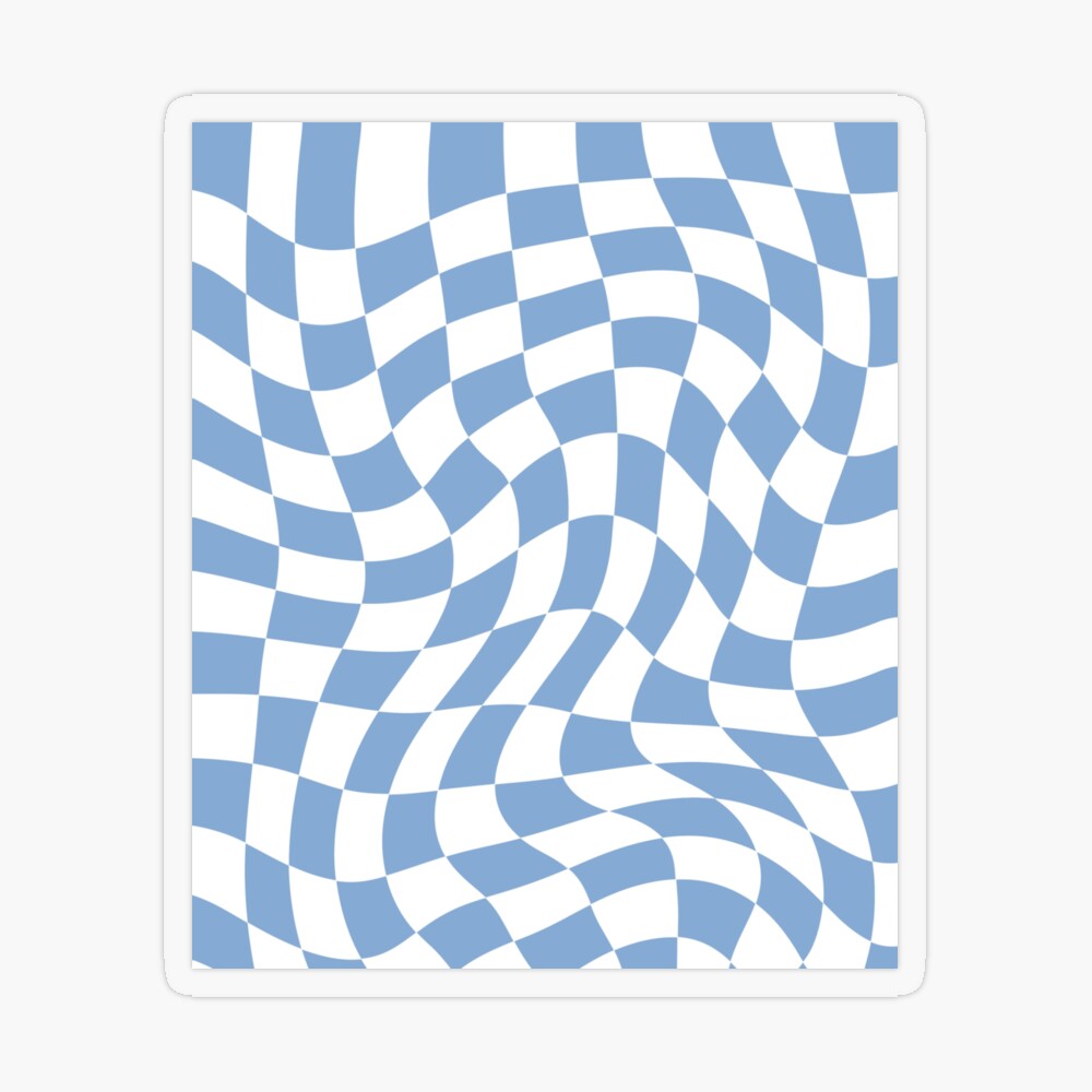 Aesthetic Simple Modern Wavy Blue Checkered Design | Greeting Card