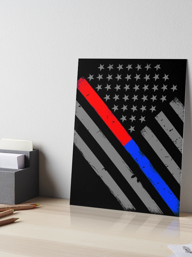 Mini Thin Blue/Red Line Magnetic Decal – 2.5x1.5 – Police & Firefighter Respect Flag