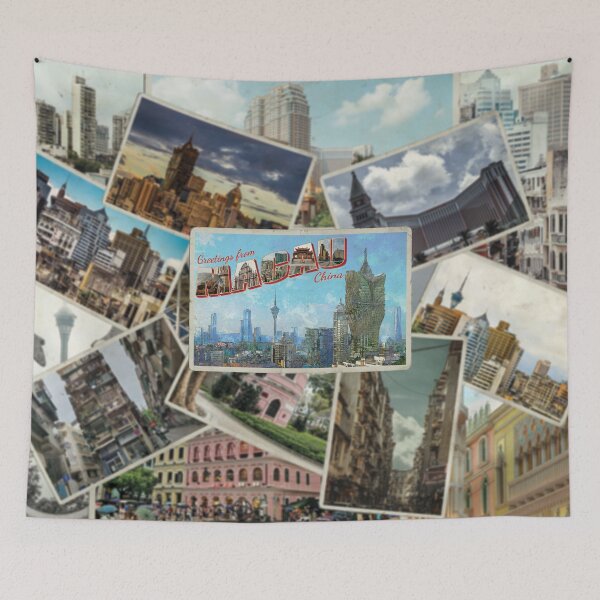 Item preview, Greetings from Macau in China Vintage style retro souvenir designed and sold by DeveloperProp0.