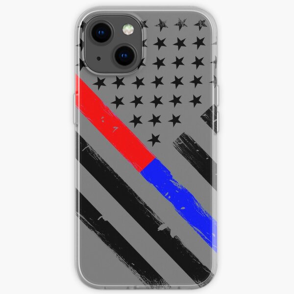 Firefighter Thin Red Line Police Thin Blue Line Flag iPhone Soft Case