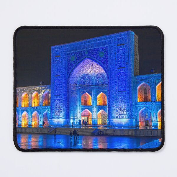 Item preview, Uzbekistan. Samarkand. Registan. Madrasah in Blue Light. Night. Raining. designed and sold by vadim19.