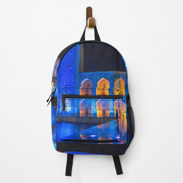 Item preview, Uzbekistan. Samarkand. Registan. Madrasah in Blue Light. Night. Raining. designed and sold by vadim19.