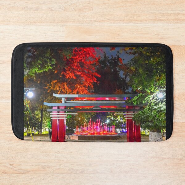 Item preview, Uzbekistan. Samarkand. Fountain and Torii Gate at Night. designed and sold by vadim19.