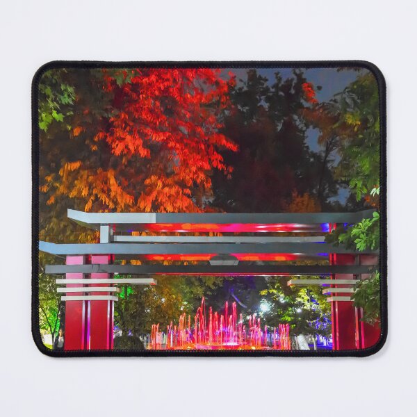 Item preview, Uzbekistan. Samarkand. Fountain and Torii Gate at Night. designed and sold by vadim19.