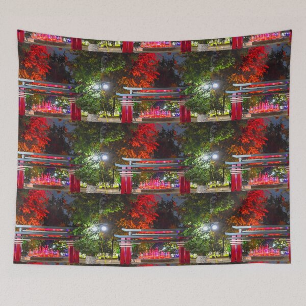 Item preview, Uzbekistan. Samarkand. Fountain and Torii Gate at Night. designed and sold by vadim19.