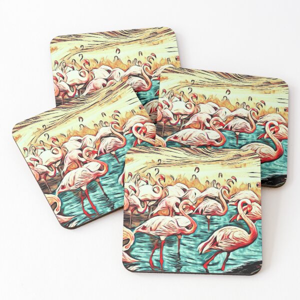 Item preview, A flock of flamingos designed and sold by luckymando.