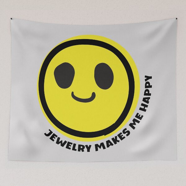 Item preview, Jewelry makes me happy smile yellow face fashion jewelry lover gift  designed and sold by MetalicBabe.