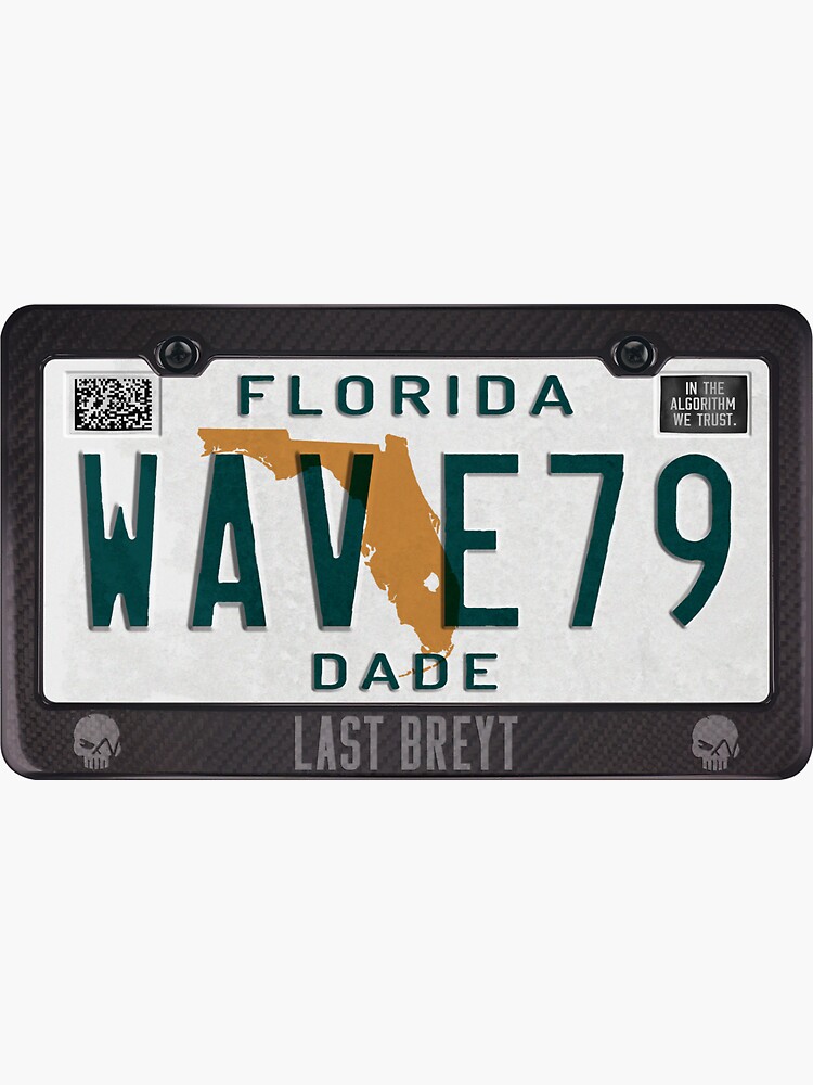 Thumbnail 3 of 3, Sticker, 80s Wave79 Retrofuture Florida Dade Plate designed and sold by lastbreyt1987.