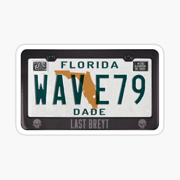 80s Wave79 Retrofuture Florida Dade Plate Sticker