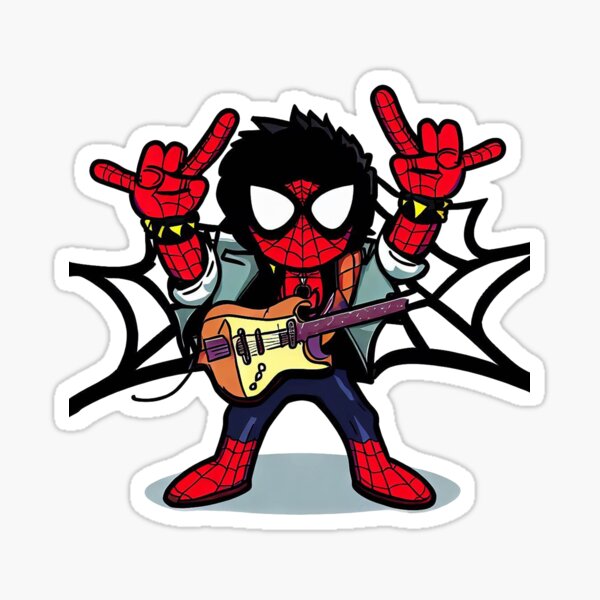 Item preview, Spider-boy Dressed Up As A Rockstar Cartoon designed and sold by Innercosmic.