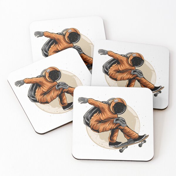 Item preview, Skateboarding Astronaut orange Aesthetic designed and sold by stickerlabshop.