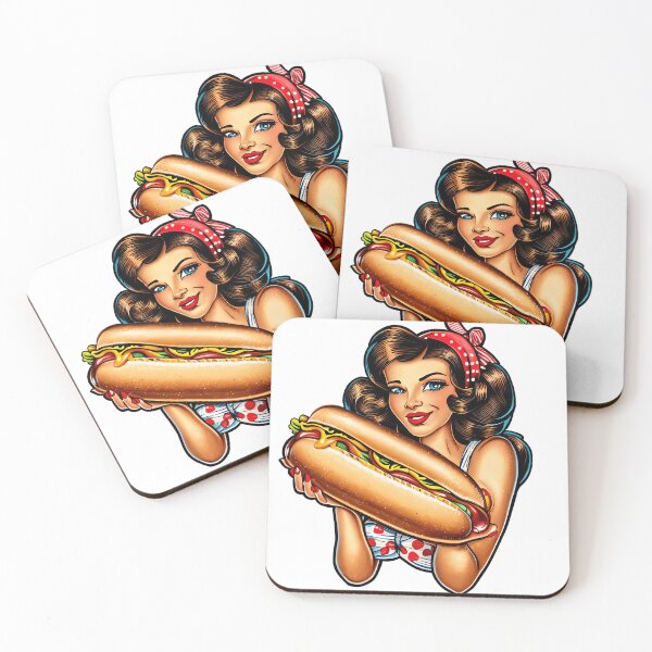 Item preview, HOT DOG GIRL SUMMER pinup style designed and sold by PetShopShirts.